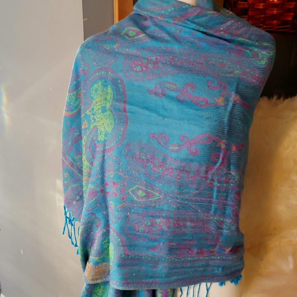 Vibrant Blue Pashmina Shawl